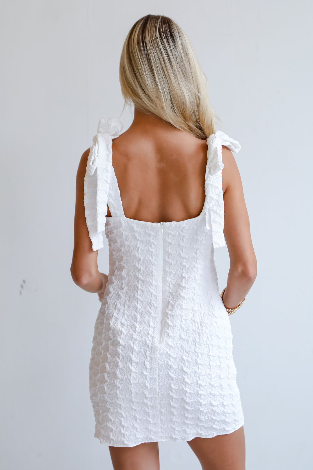 White Floral Mini Dress