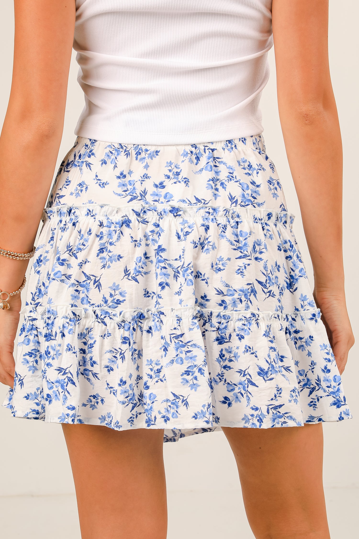 Cute White Floral Mini Skirt Floral Skirts For Women