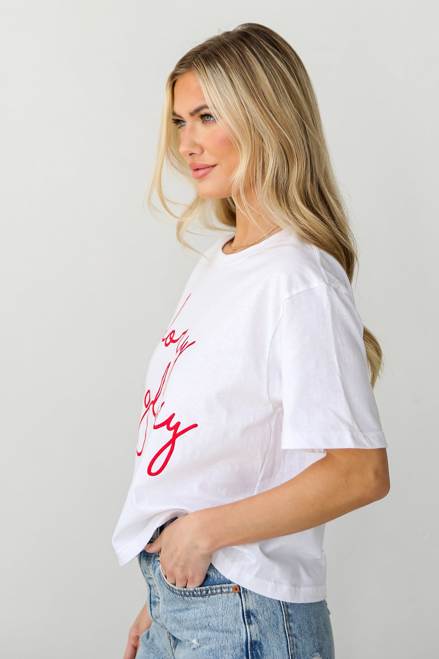 cute White Glory Glory Cropped Tee