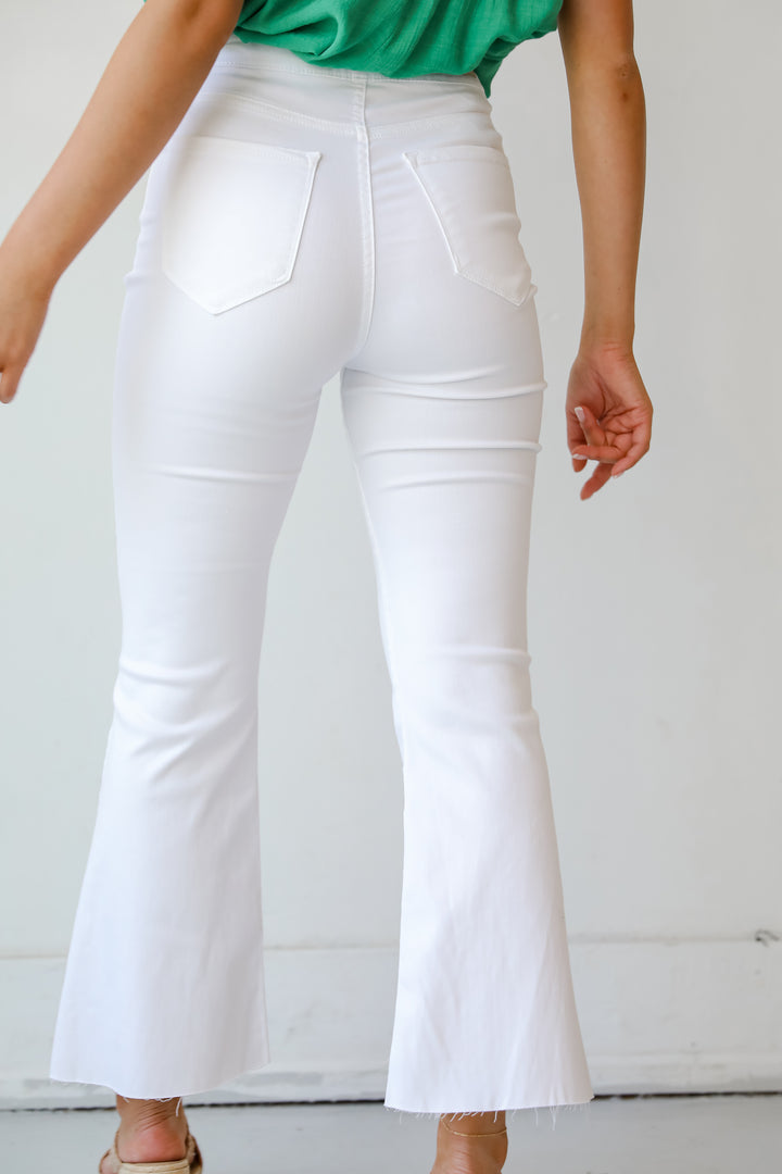 high waisted white jeans