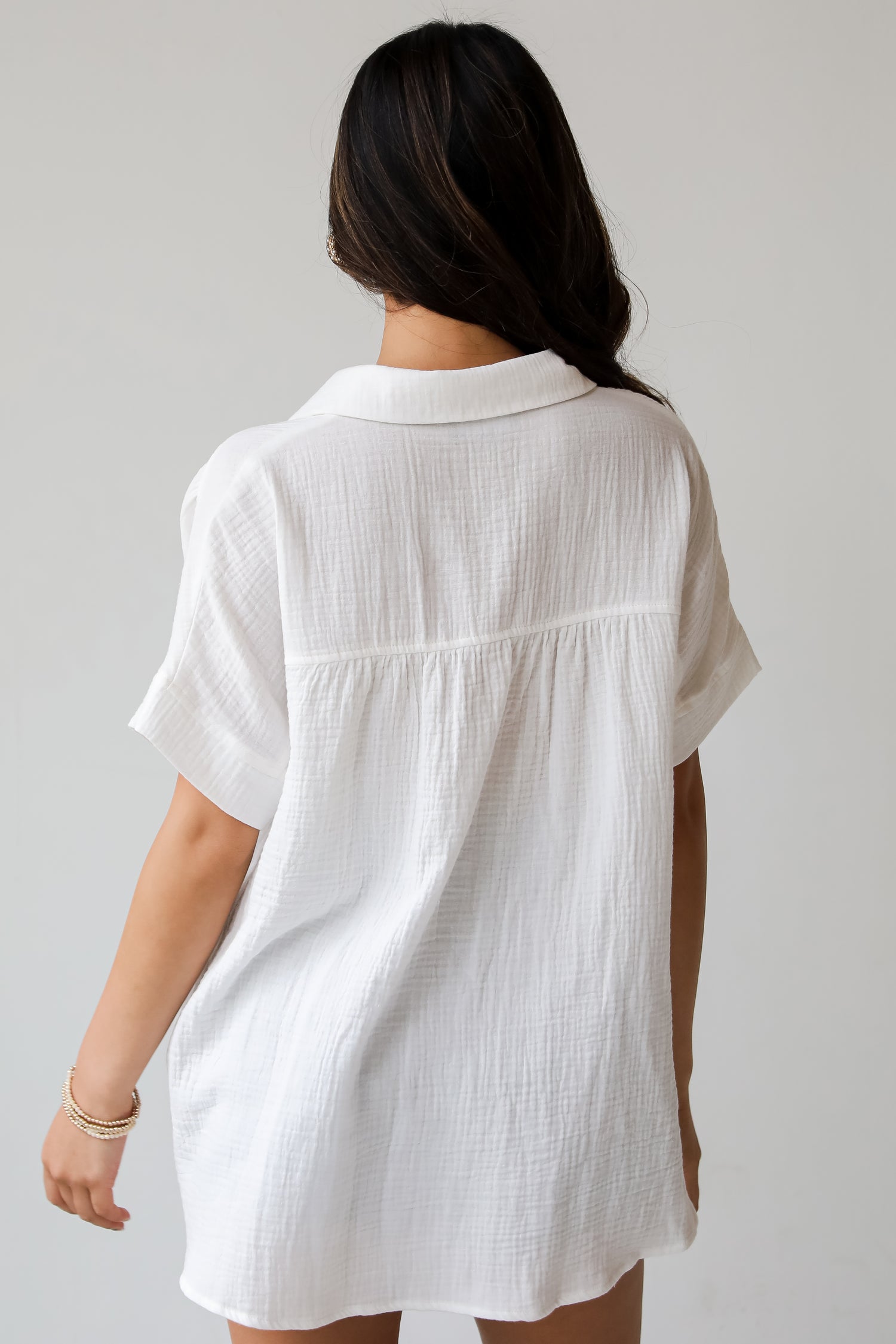 Sun-Drenched Sweetie Ivory Linen Blouse