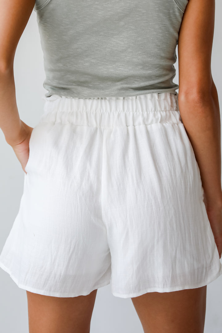 Breezy Versatility Off White Linen Shorts