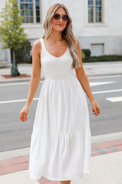 white Midi Dress