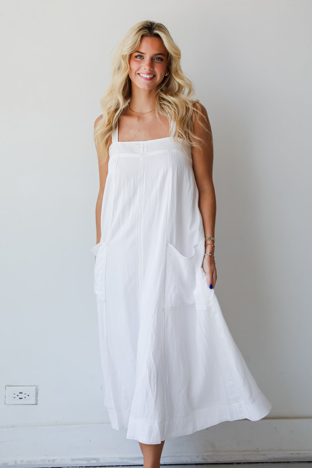 Deluxe Vision Off White Maxi Dress