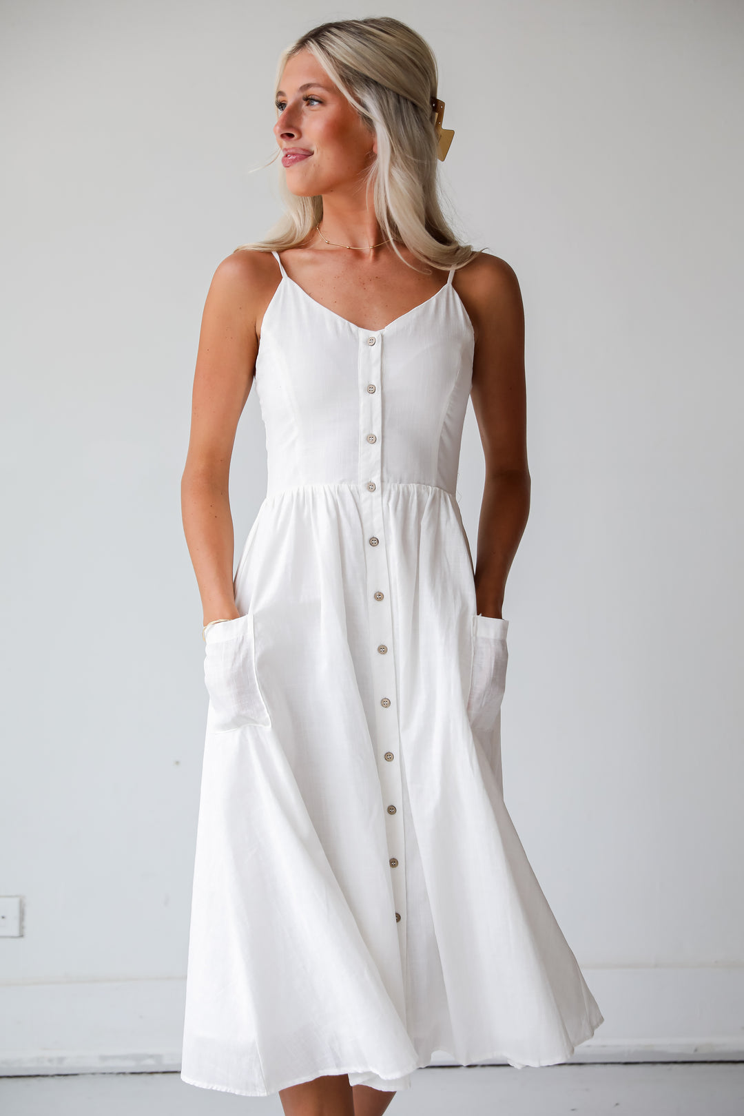 Remarkably Perfect White Midi Dress