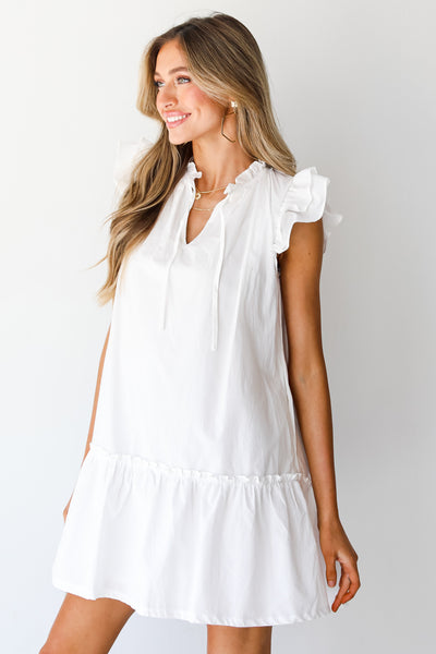 white Mini Dress side view