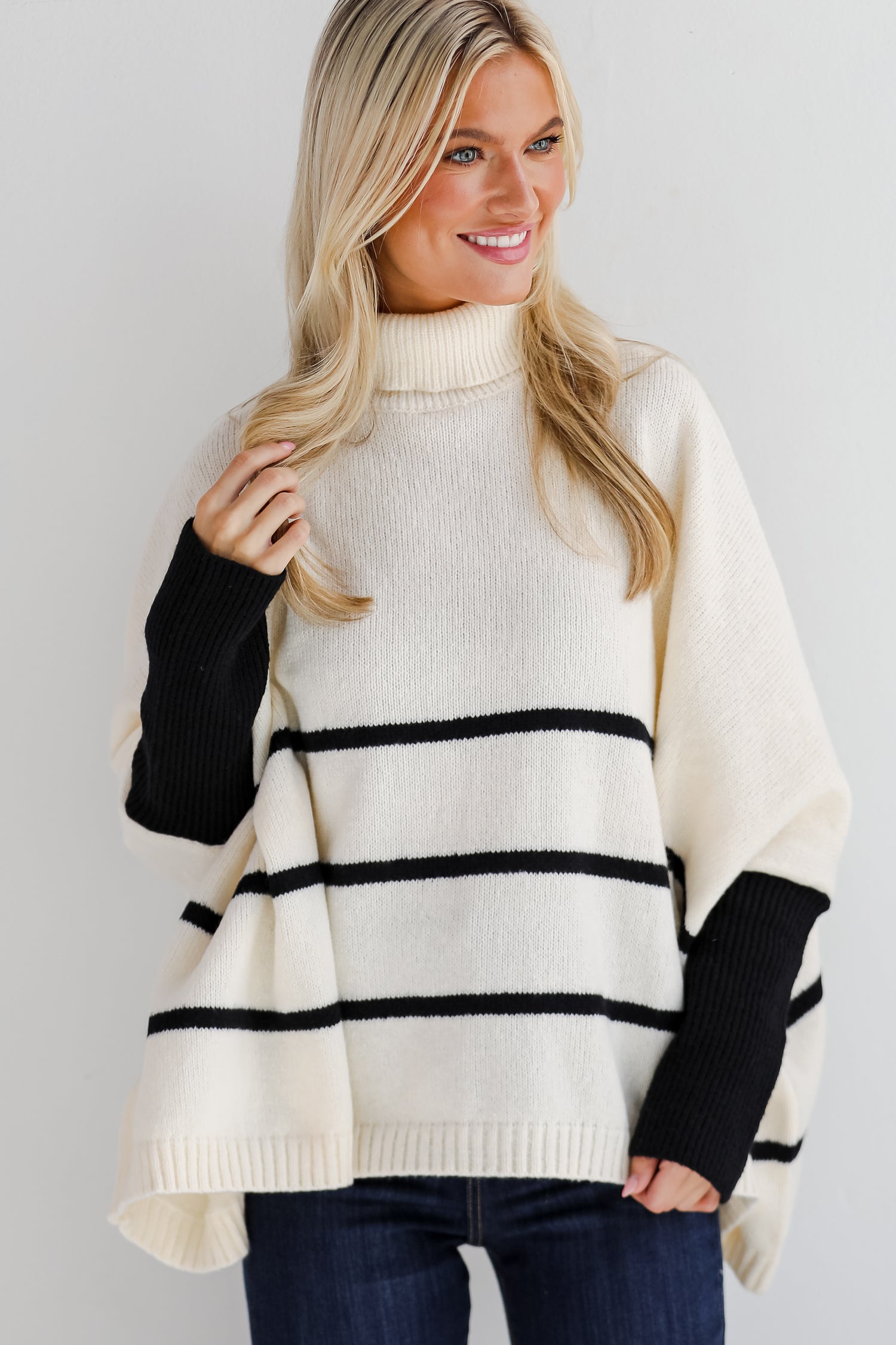 Sweetest Joy Oversized Striped Turtleneck Sweater