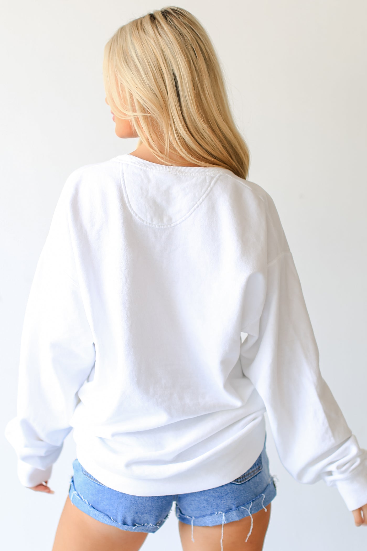 White Pray Pullover back view