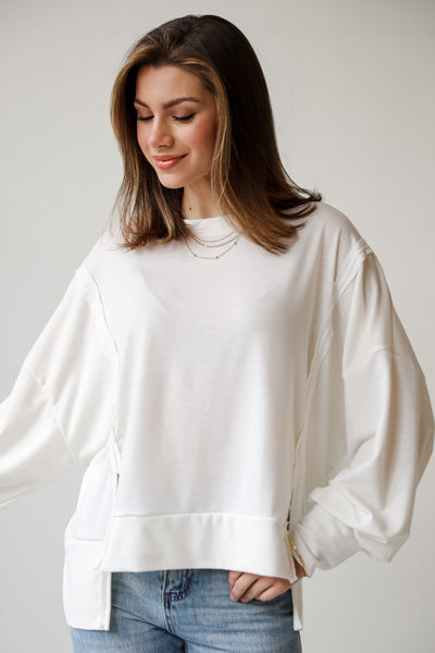 cute Ivory Oversized Pullover