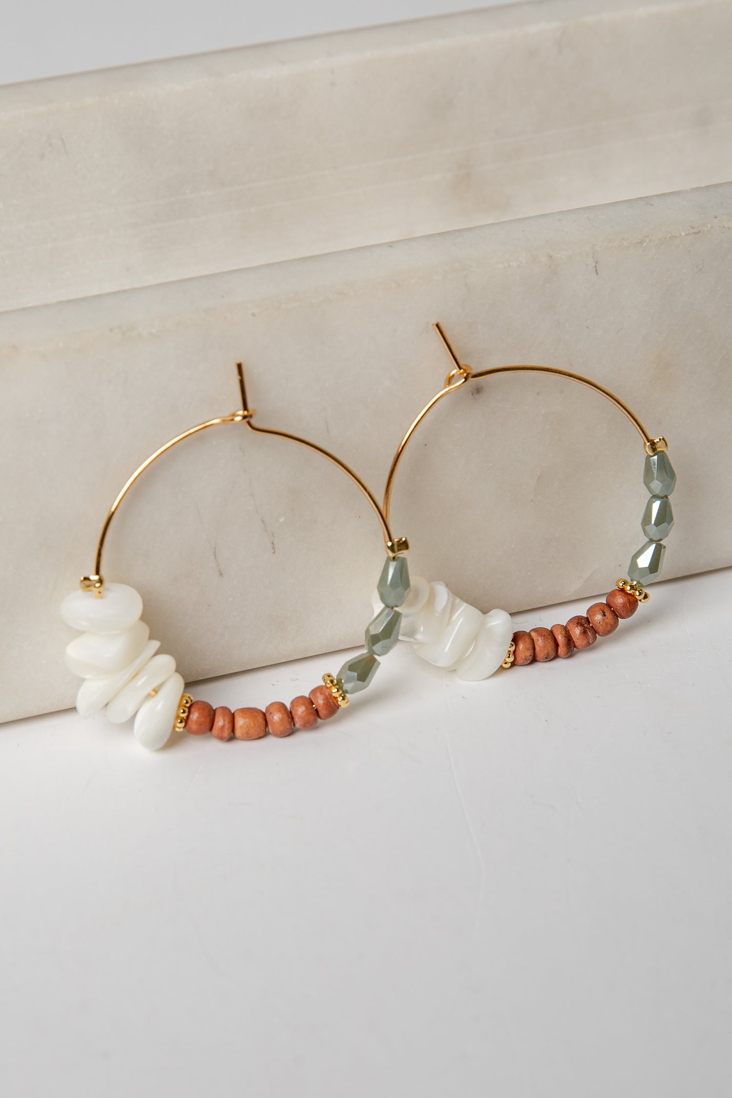 Cute Beaded Hoop Earrings Trendy Earrings Dress Up
