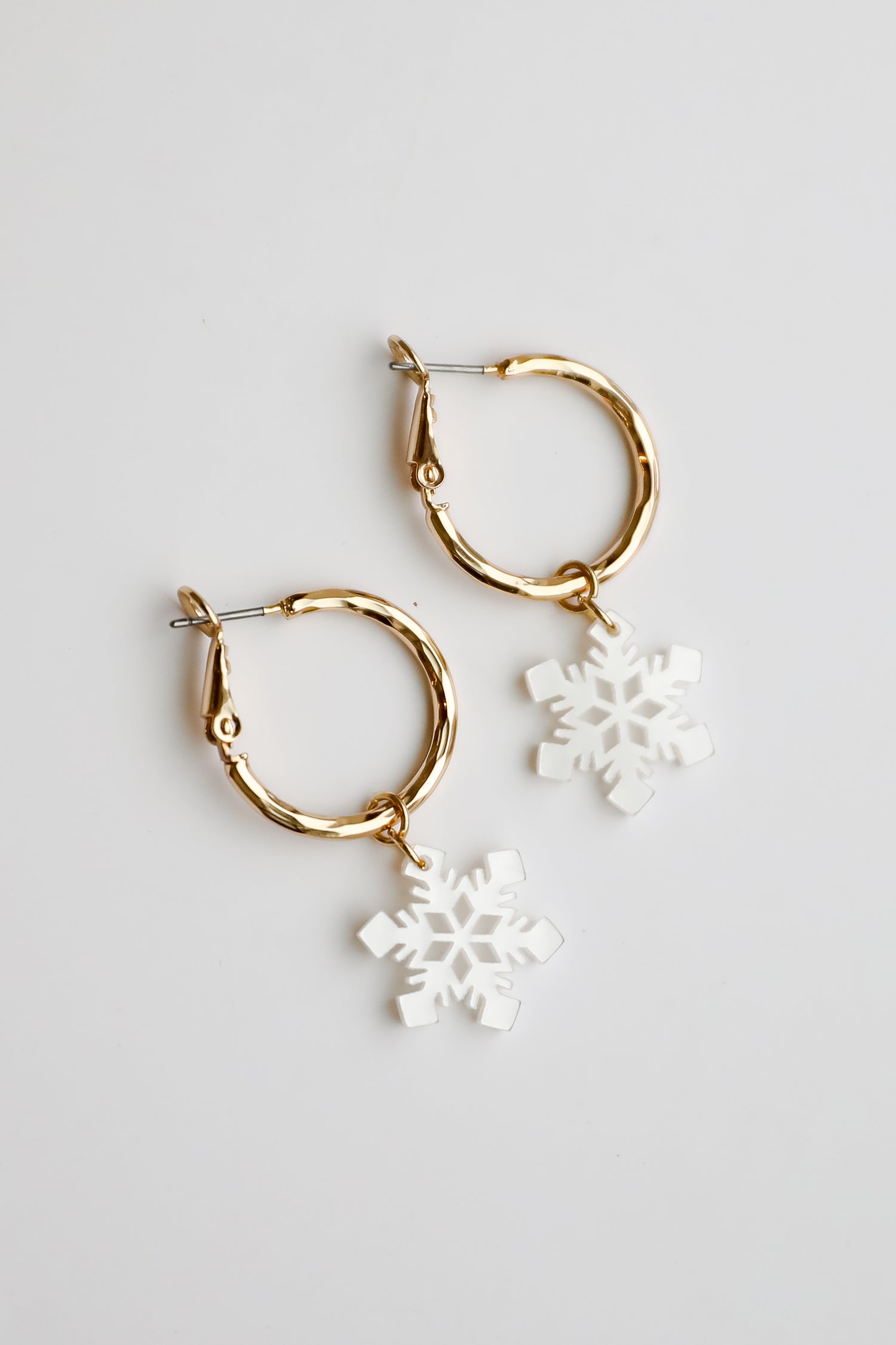 Natalie White Snowflake Drop Earrings