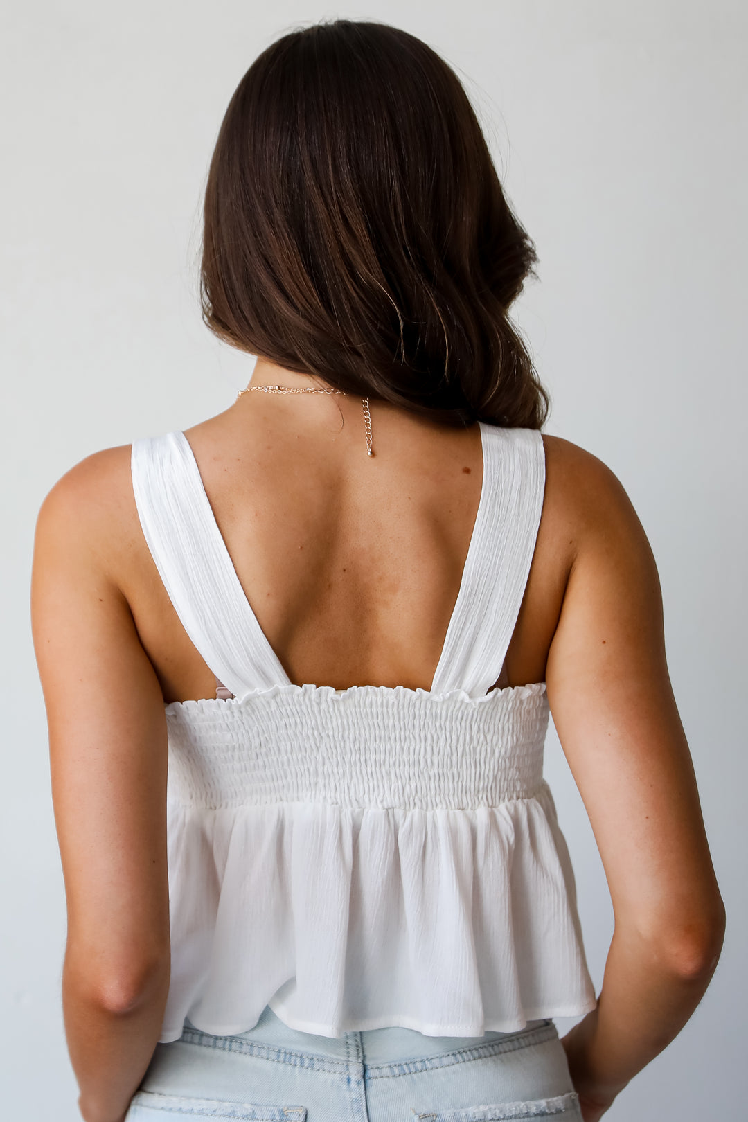 Picturesque Summer White Tie Front Tank