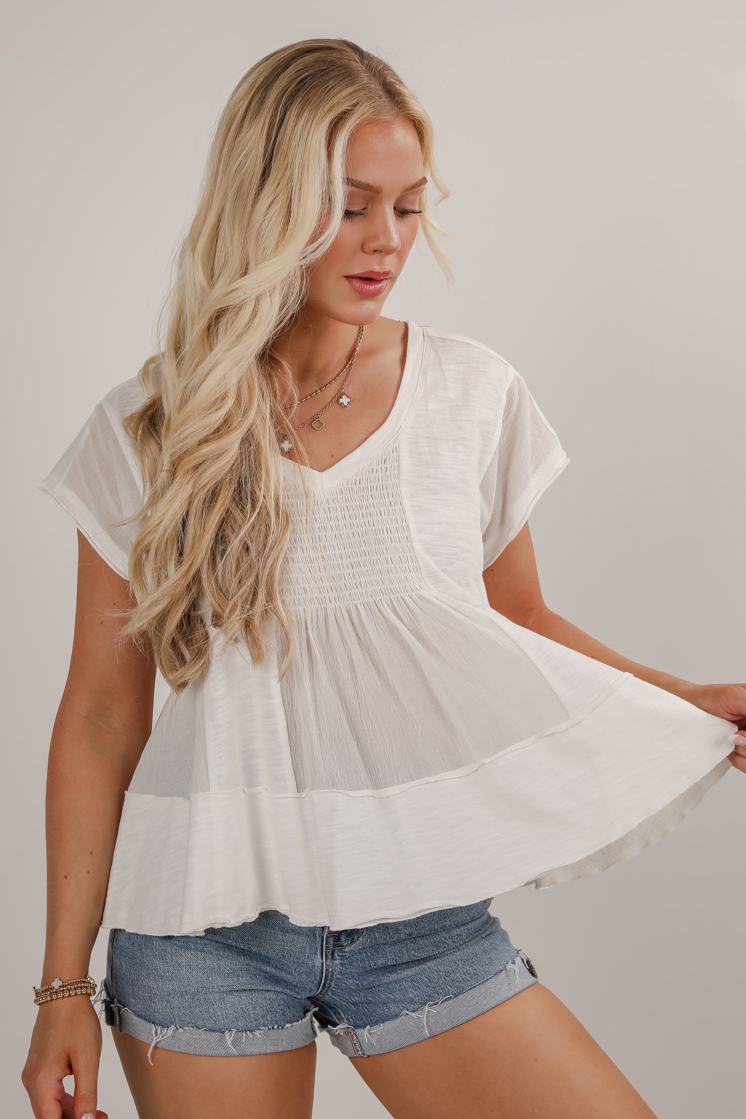 Casual White Top Women's Knit Tops ShopDressUp – Dress Up
