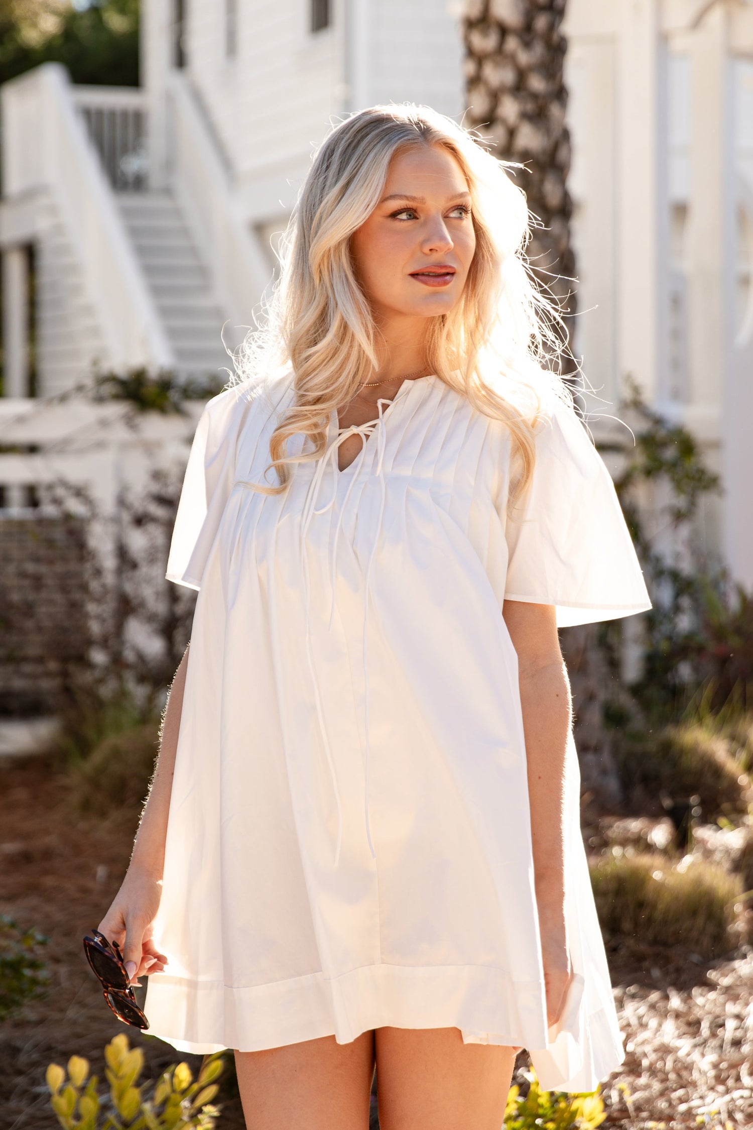 Cotton Cloud White Tunic Mini Dress | Trendy Women's Dresses Cotton Cloud White Tunic Mini Dress | Trendy Women's Dresses