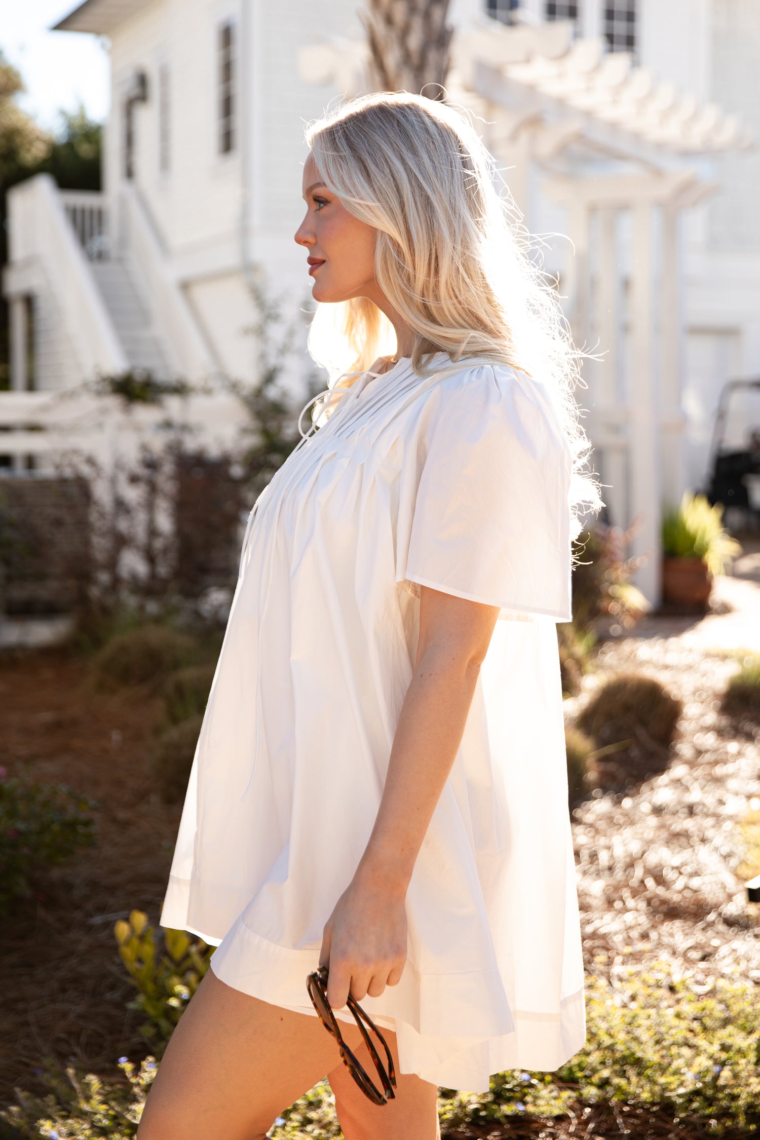Cotton Cloud White Tunic Mini Dress | Trendy Women's Dresses Cotton Cloud White Tunic Mini Dress | Trendy Women's Dresses