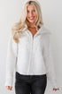 Cozy Agenda White Zip-Up Sweater