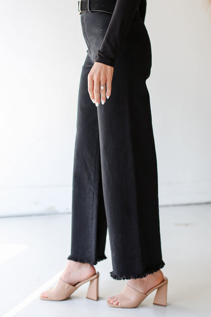 black Wide Leg Jeans side view