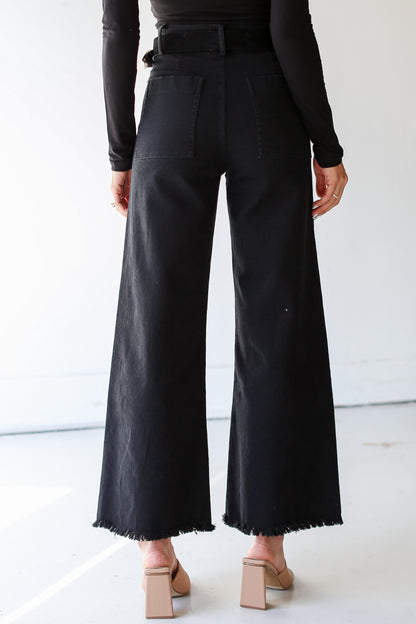 black Wide Leg Jeans back view