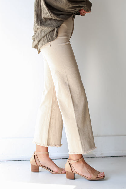 khaki Wide Leg Jeans side view