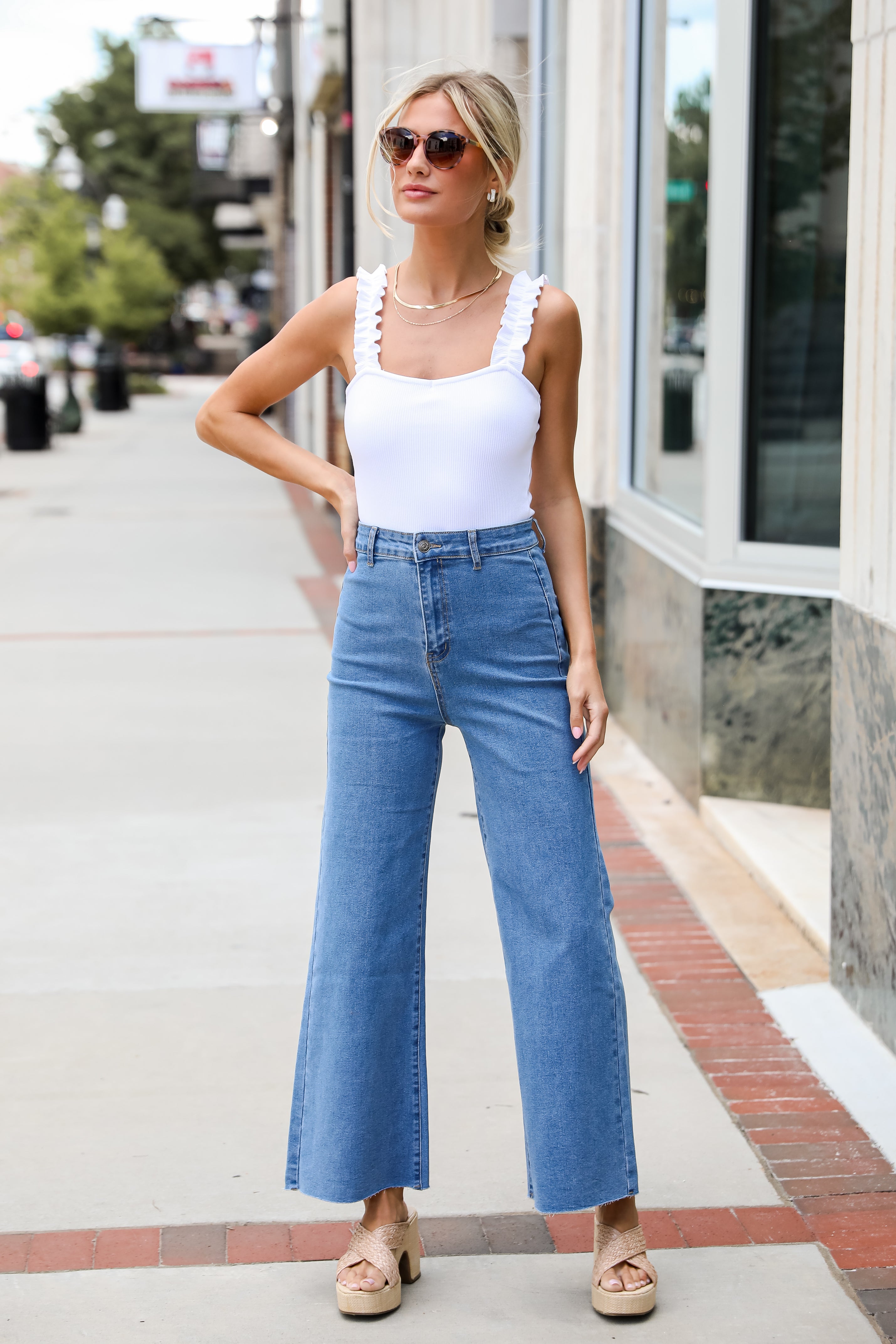 Wide leg dress shops jeans