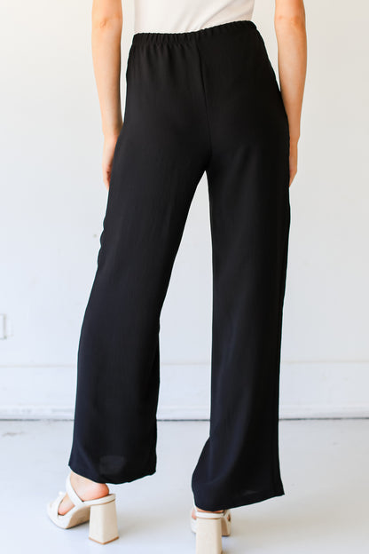 black Wide Leg Pants back view