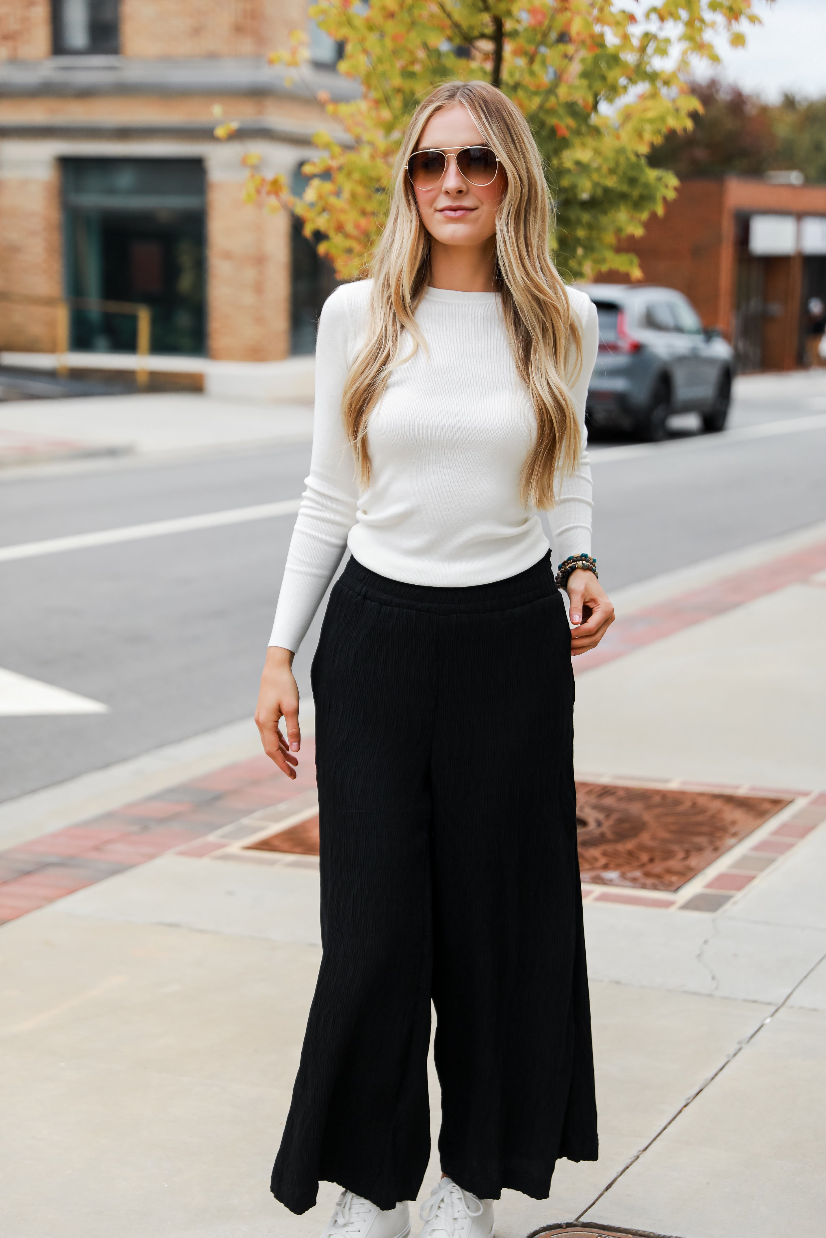 trendy Plisse Wide Leg Pants
