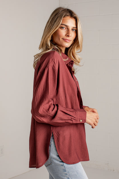 Making Plans Button-Up Blouse