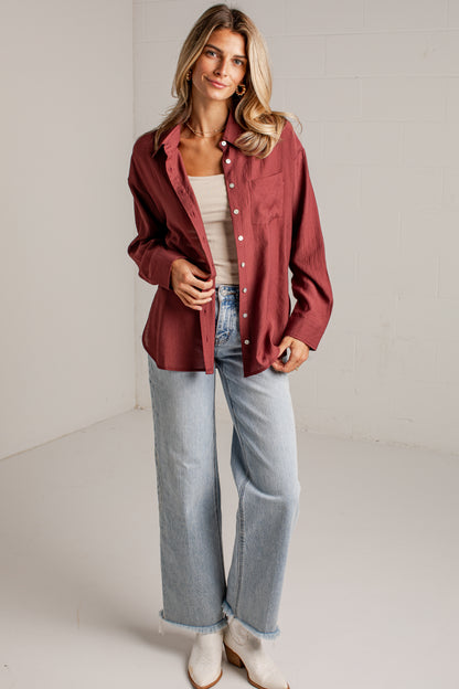 Making Plans Button-Up Blouse