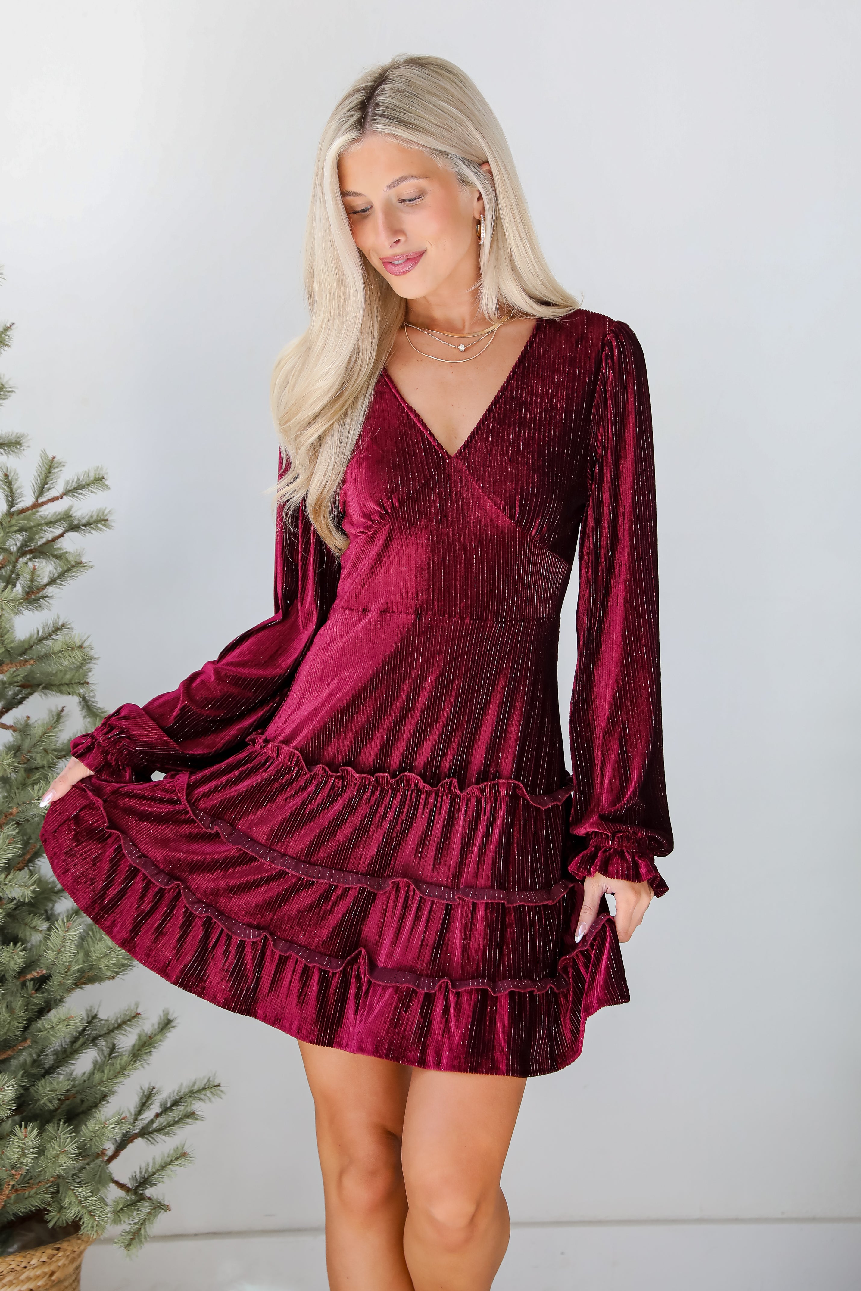 Heartful Romance Wine Velvet Mini Dress