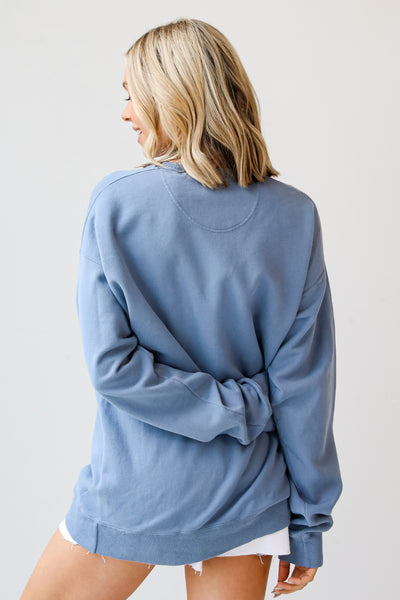 Blue Woodstock Georgia Pullover back view