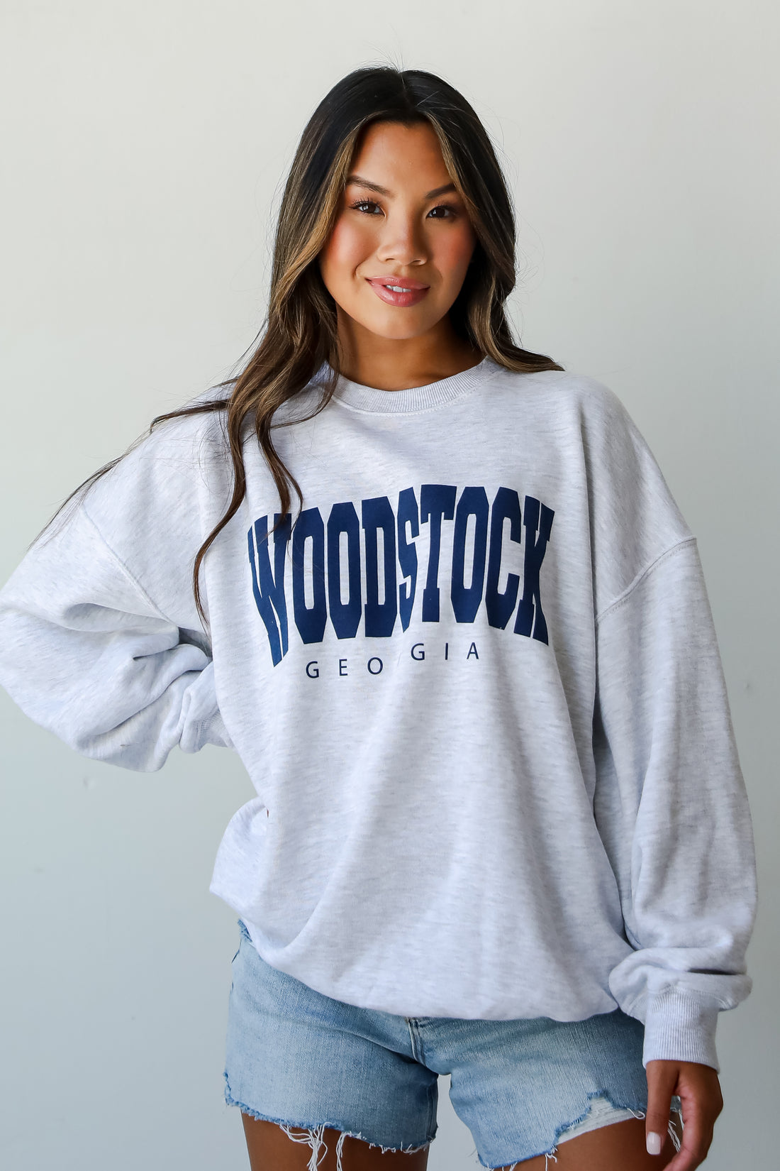 Heather Grey Woodstock Georgia Block Letter Sweatshirt