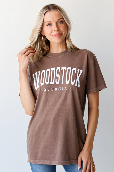 Brown Woodstock Georgia Tee on model