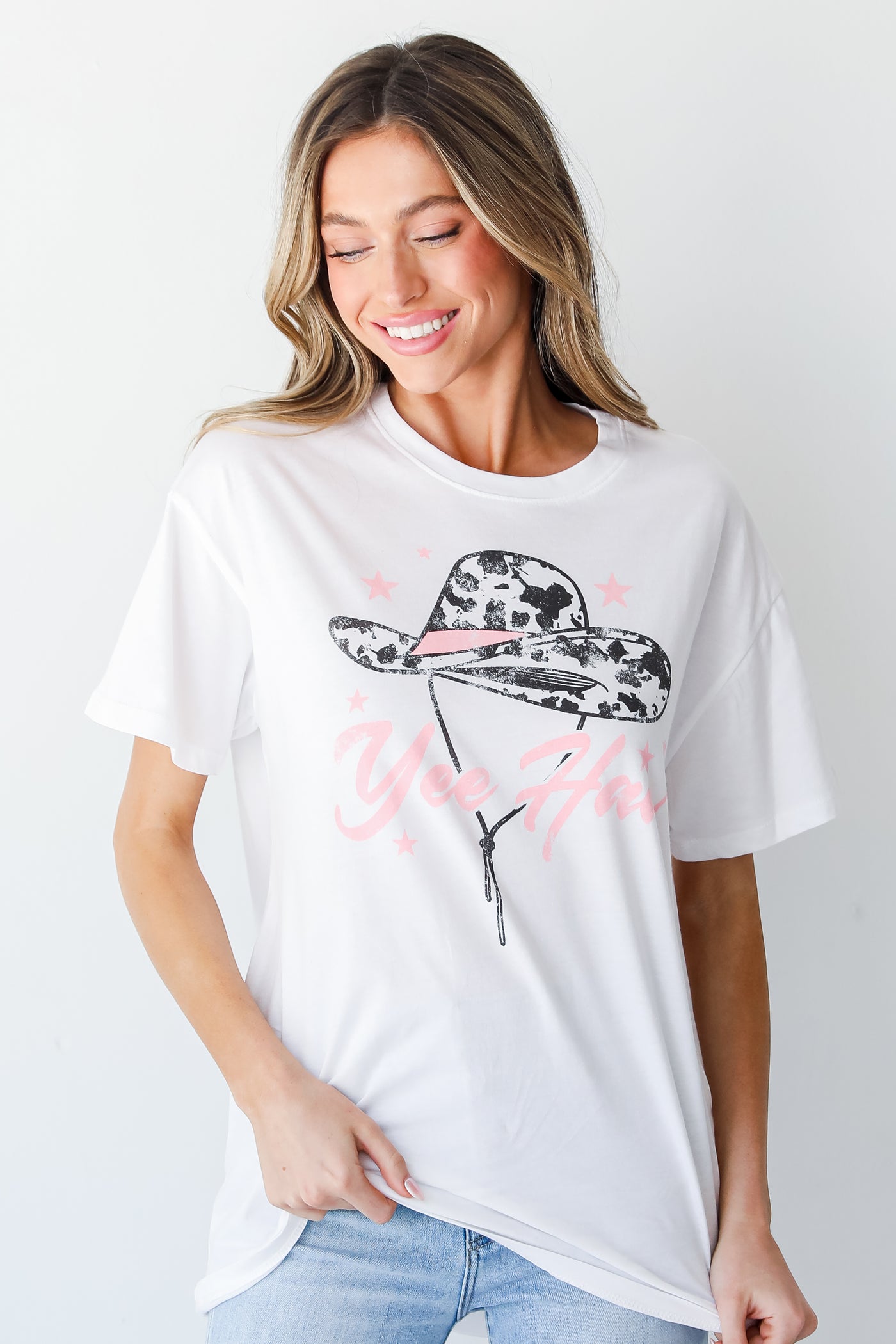 Yeehaw Oversized Graphic Tee front view