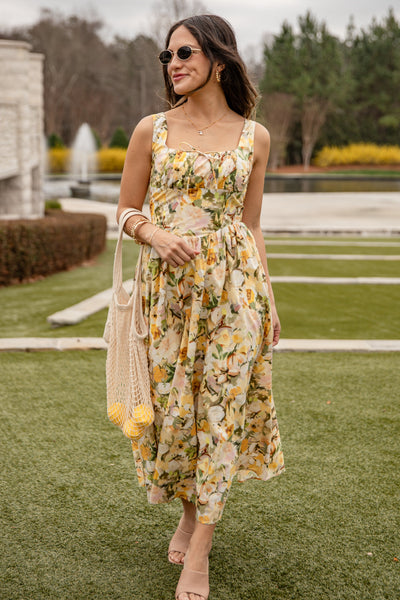 Wildflower Yellow Floral Maxi Dress | Trendy Women's Dress