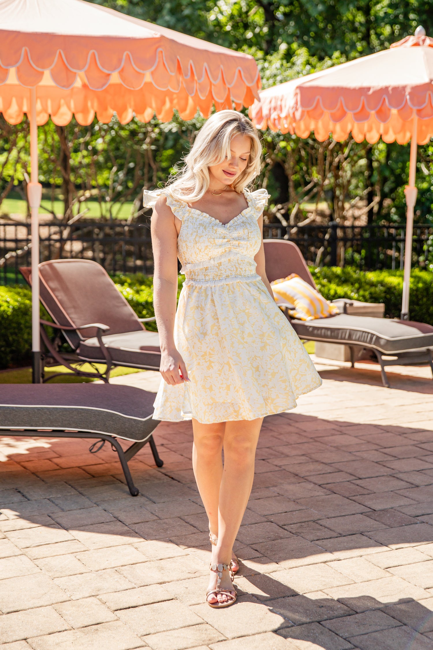 white dress orange flowers Radiant Yellow Floral Mini Dress | Trendy Women's Dresses