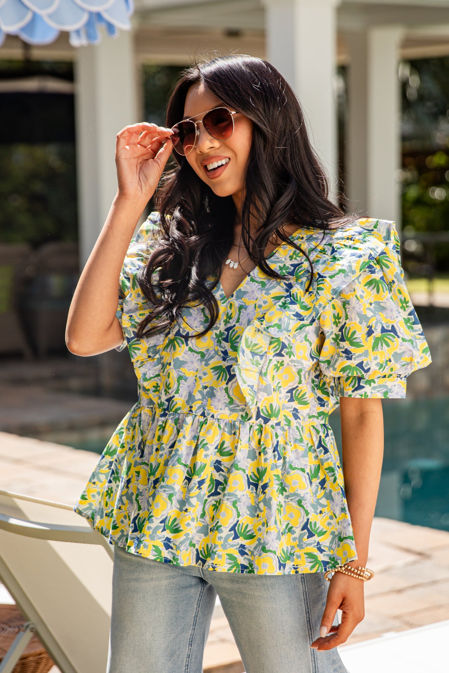Floral Blouse Puff Sleeve Tops For Women Trendy Puff Sleeve Yellow Printed Blouse Women's Tops ShopDressUp Floral Blouse Puff Sleeve Tops For Women Trendy Puff Sleeve Yellow Printed Blouse Women's Tops ShopDressUp