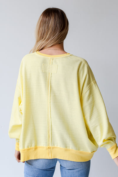 Yellow Oversized Pullover back view