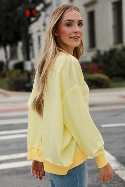 Yellow Oversized Pullover on model