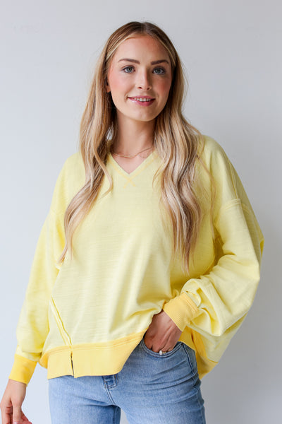 Yellow Oversized Pullover front view