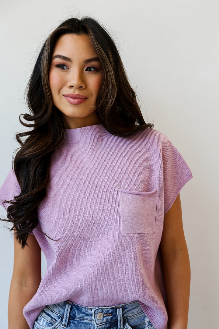 trendy Lavender Sweater Top