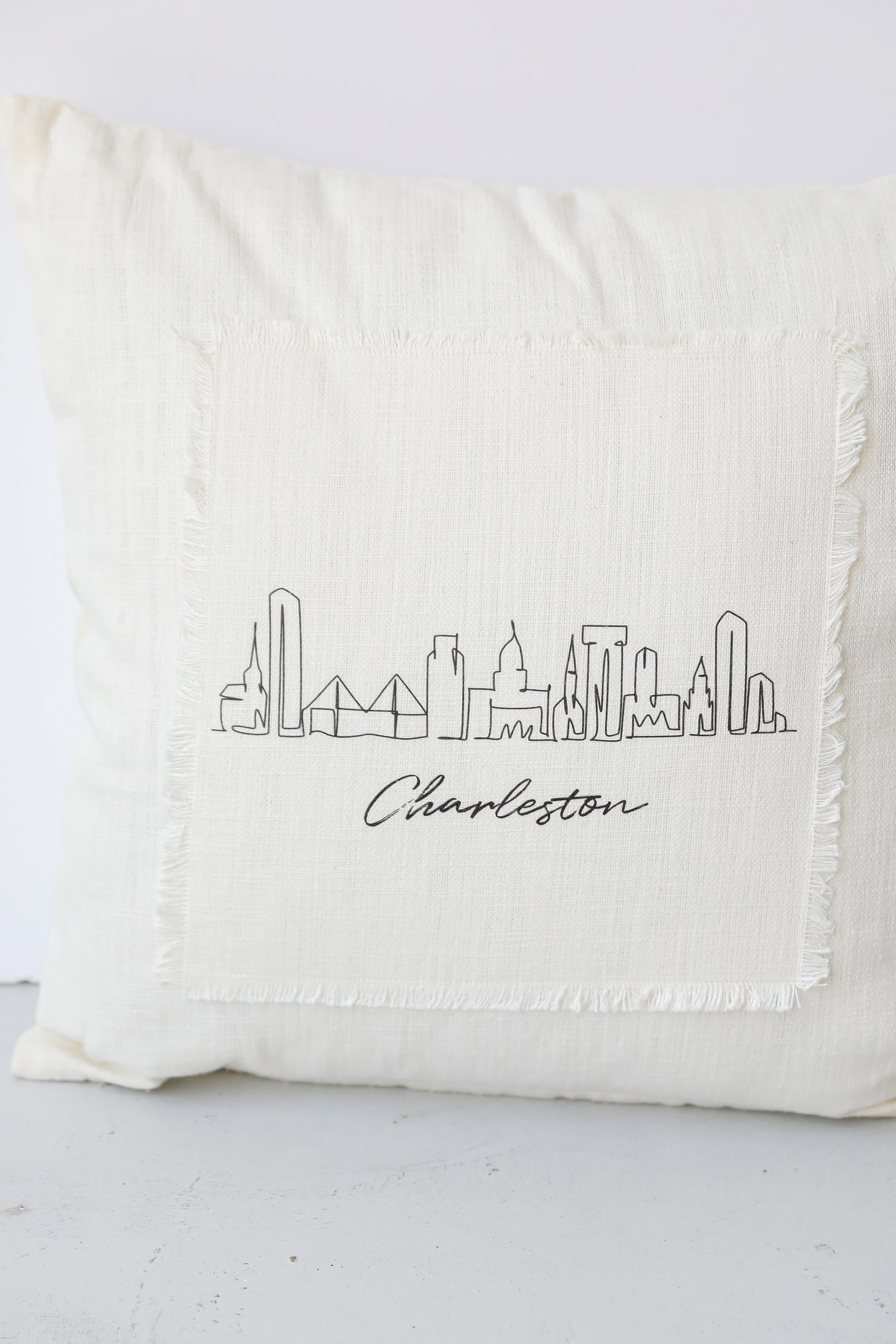 Charleston City Scape Pillow close up