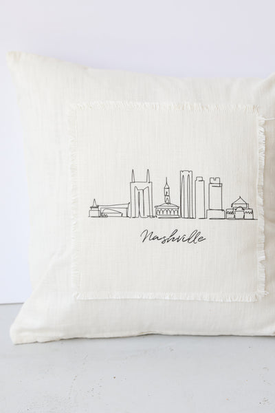 Nashville City Scape Pillow close up