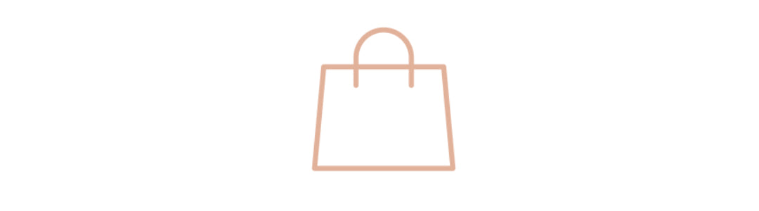 peach shopping bag icon outline