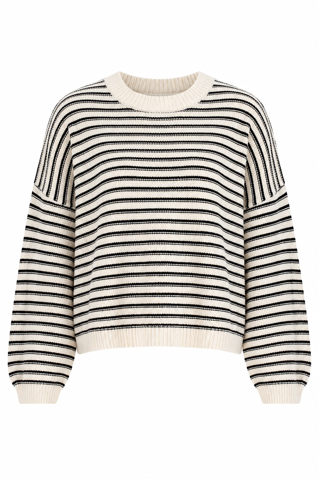 Better By The Minute Striped Cream Knit Top
