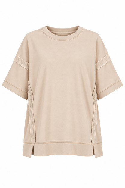 Easygoing Days Taupe Casual Top