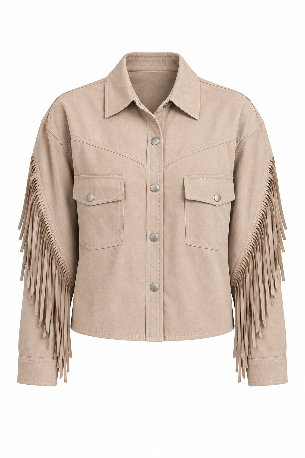 Dancing Through Dallas Fringe Beige Jacket
