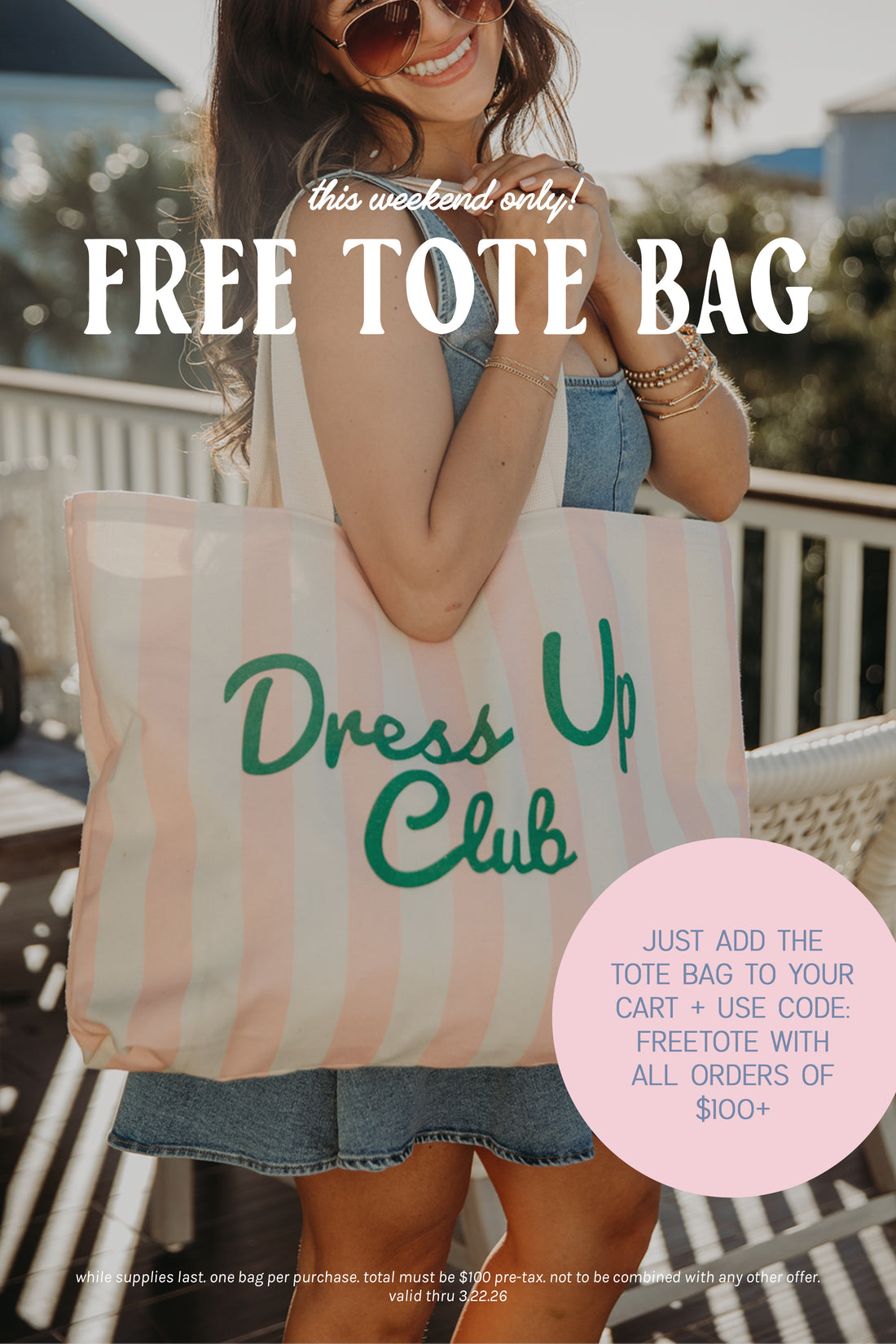 Dress Up Club Stripe Tote