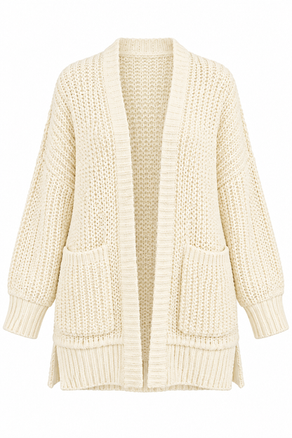 Wrapped In Yellow Open Knit Cardigan