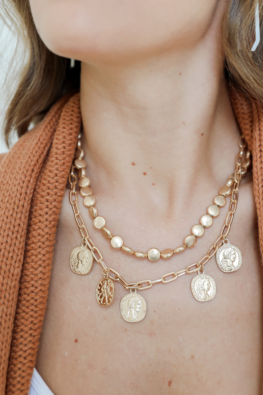 Rylee Gold Layered Coin Necklace