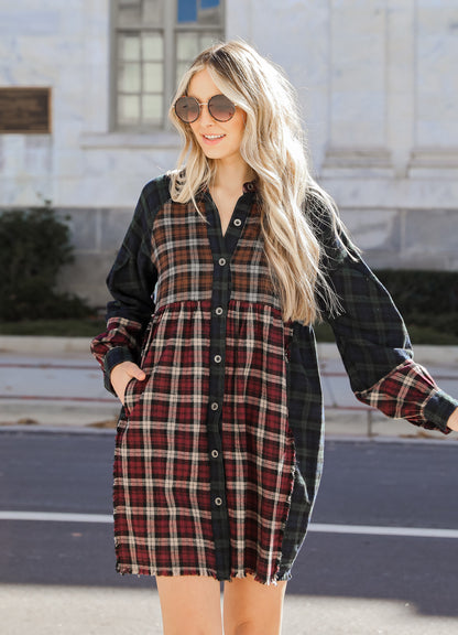Plaid Mini Dress on model